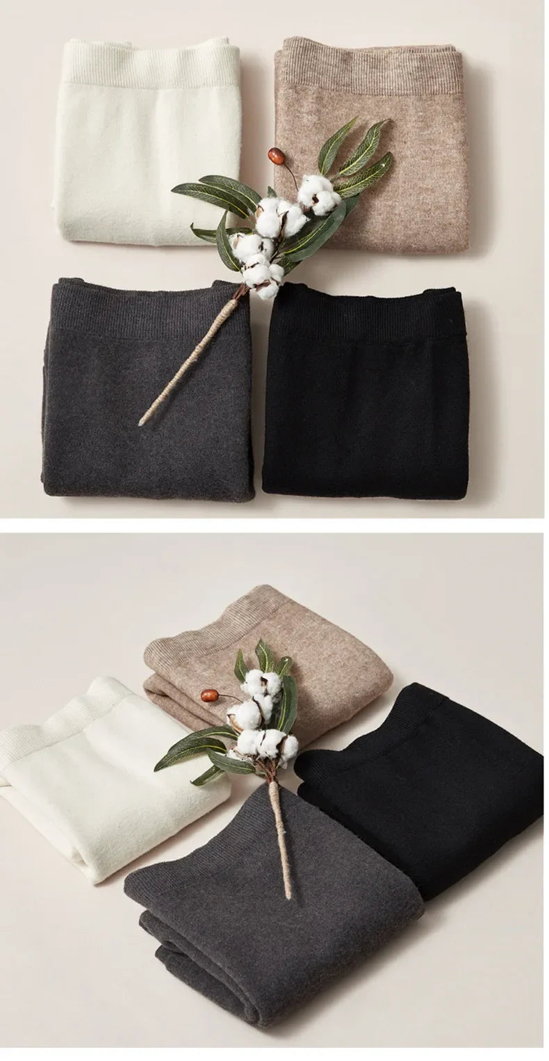 Women's Autumn/winter Knit Bodycon Skirt Medium-length High-waisted Thickened Side Slit Step-length Skirt