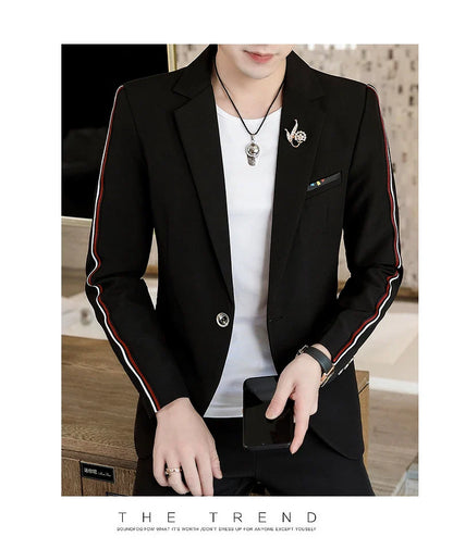 Men's Slim Fit Two-Piece Set Spring Fashion Korean Style Suit And Trousers Ensemble High-Quality Trendy Clothing for 2024