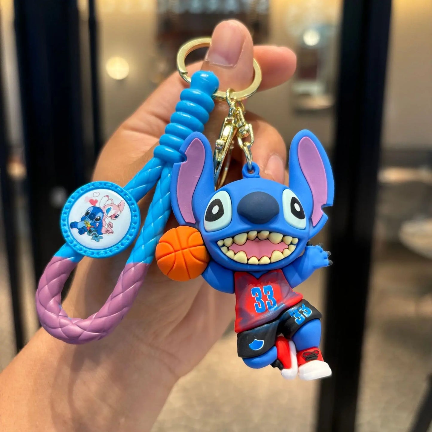 Stitch Wear Sportswear Play Basketball Play Baseball Series Key Chain Backpack Handbag Pendant Decoration Kid Interesting Gift