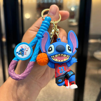 Stitch Wear Sportswear Play Basketball Play Baseball Series Key Chain Backpack Handbag Pendant Decoration Kid Interesting Gift