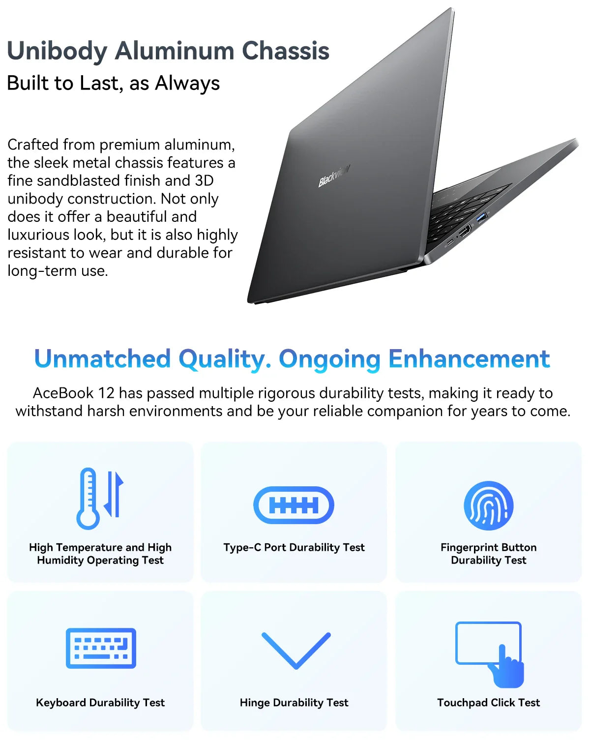 Blackview AceBook 12 Win 11 Laptop 16'' FHD IPS , Intel I5-1030NG7 Notebook, 16GB RAM 512GB SSD, 2-in-1 Fingerprint Power Button