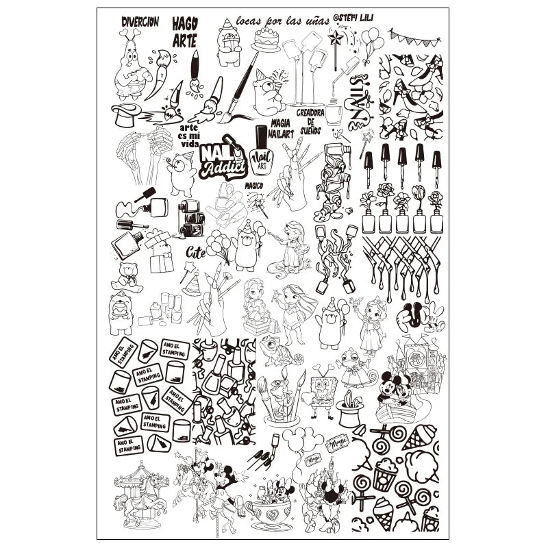 Cartoon Halloween Nail Stamping Plates skull Character Animals Template Stencils Nail Art Stamp Plate Manicure Nail Print Tool