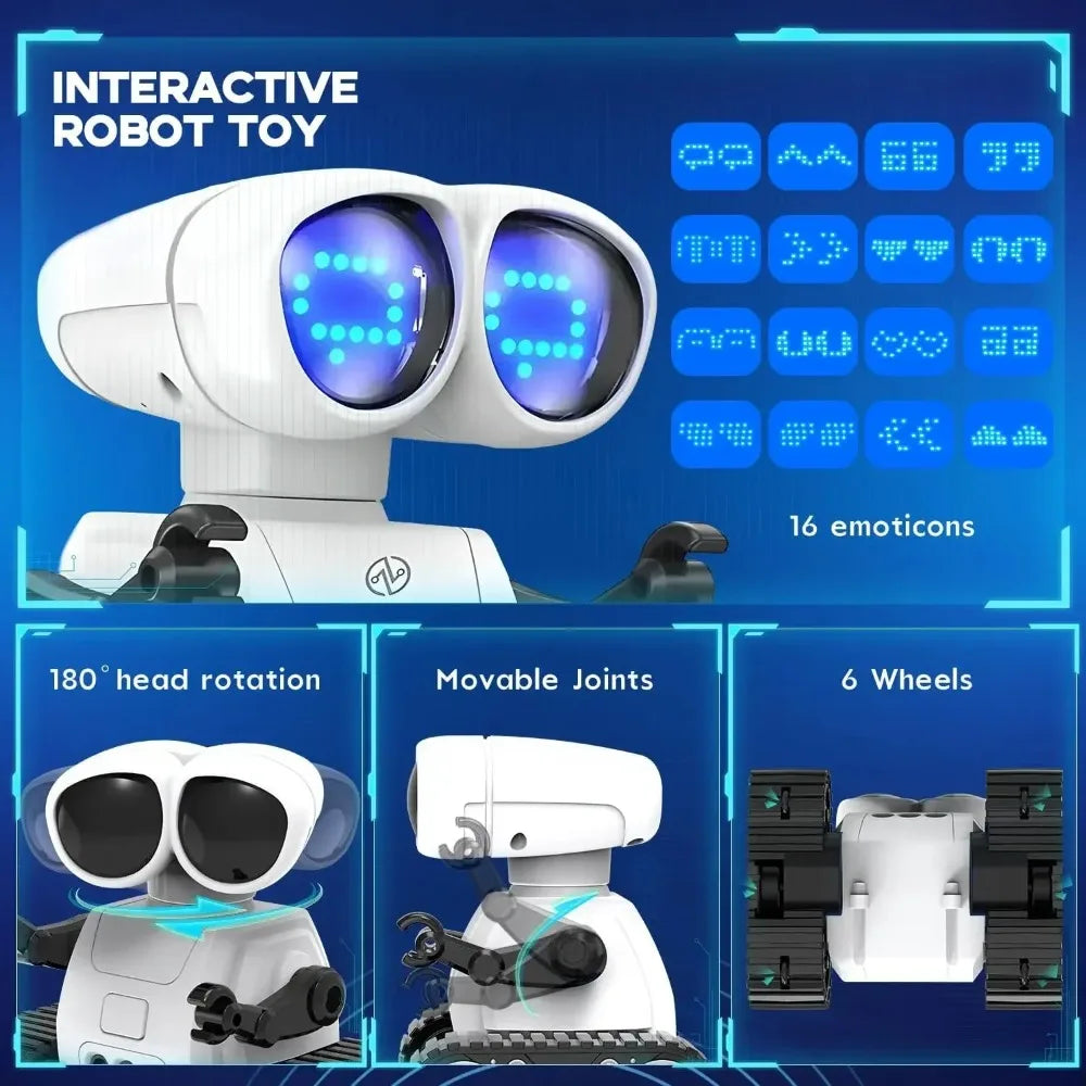 Jouet robot télécommandé Rechargeable avec musique, yeux LED, talkie-walkie, jouet robot pour enfants, robot RC pour enfants
