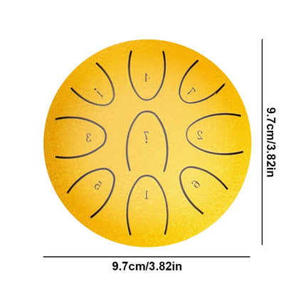 Tambour à langue en acier de 4 pouces, tambour de pluie Portable à 9 notes avec maillet de tambour, tambour éthéré pour accessoires de Percussion
