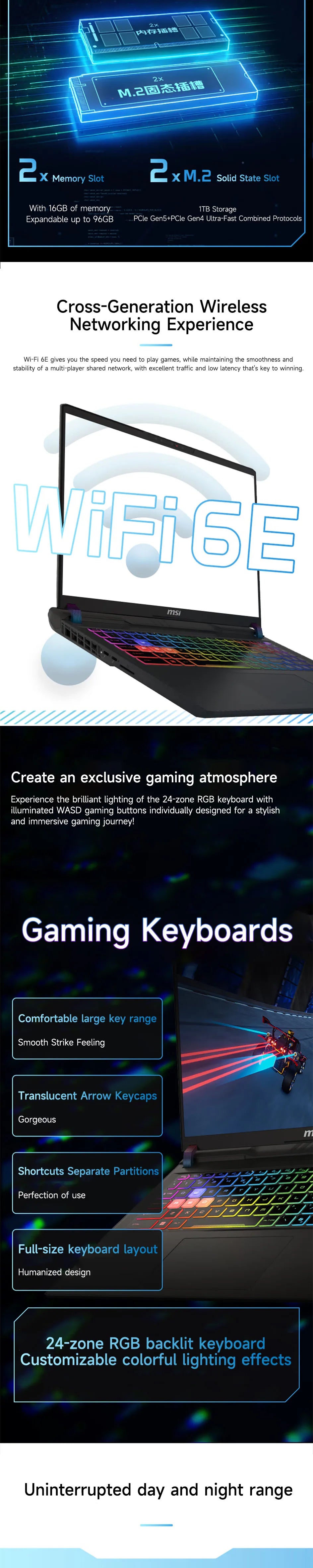 2025 MSI Vector 16 HX AI Gaming Laptop 16 Inch 2.5K 240Hz IPS Screen Notebook Ultra 9-275HX 64GB 4TB RTX5080 Netbook Computer PC