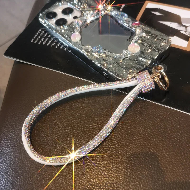 Mobile Phone Lanyard Wrist Chain Luxury Rhinestone Lanyard High-end Short Diamond-encrusted Bracelet Antiloss Reinforced Lanyard