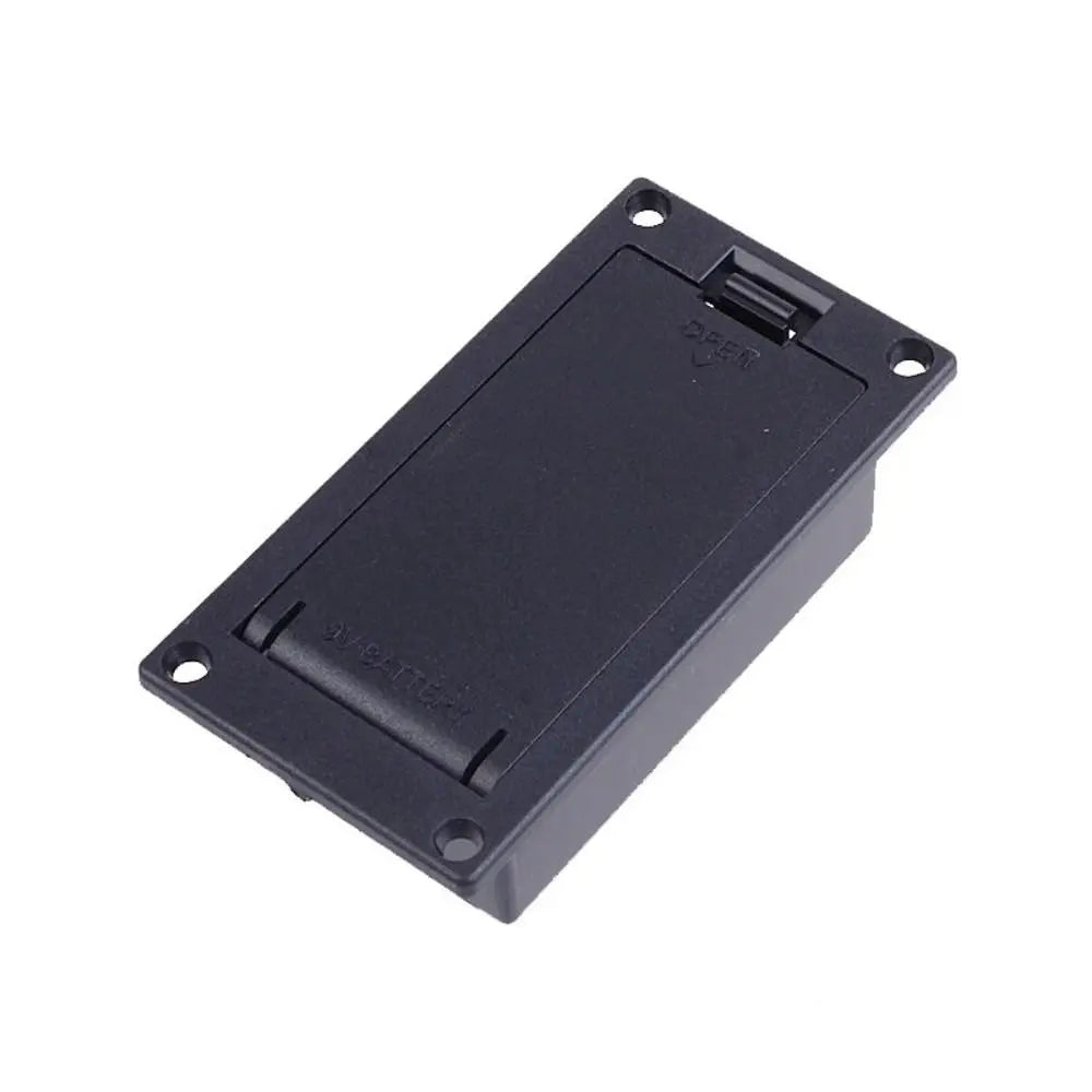Boîte de batterie de micro de guitare noire Durable, support de batterie en plastique 9V, boîte de rangement de pièces de guitare, boîtier de batterie