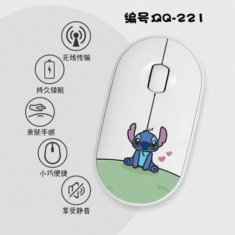 Lilo & Stitch Exquisite and Compact Bluetooth 5.0 Wireless Mouse Office Laptop Tablet Portable Silent True Wireless Mouse