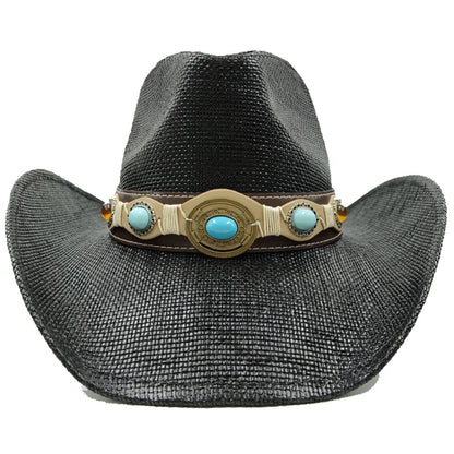 The latest Cowboy hat rose red retro straw hat 2023 new men's and women's jazz Cowboy hat straw hat sun hat summer hat sombrero