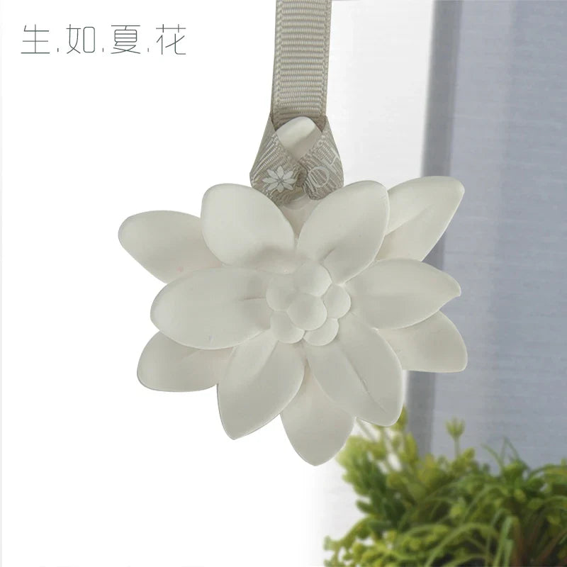 1pcs HomeFlower Ceramic Aromatherapy Air Freshener Home Decor Aroma Diffuser Mist Maker Diffuser with Aromatic Ribbon Home Decor