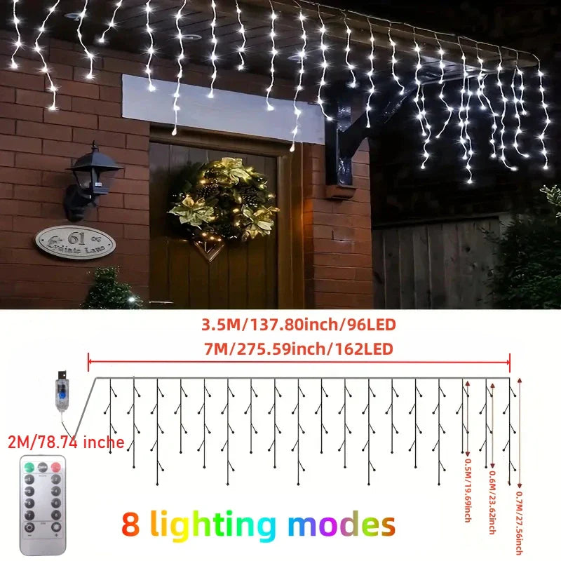 8 Modes USB bâton de glace lumière chaîne fête de mariage lumière LED guirlande intérieure maison festival fête jardin chambre rideau décoration