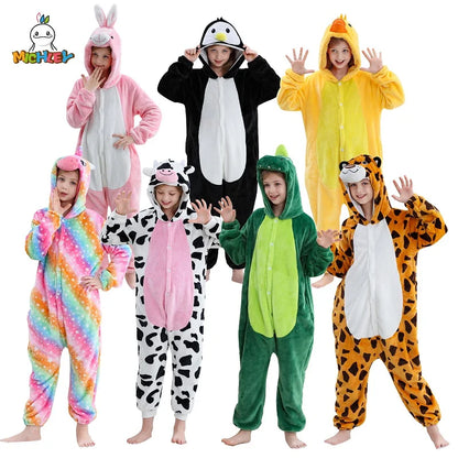 MICHLEY Pyjama grenouillère en flanelle pour Halloween, hiver, avec capuche, pour enfants, déguisement familial, combinaison de nuit, robe de chambre pour garçons et filles