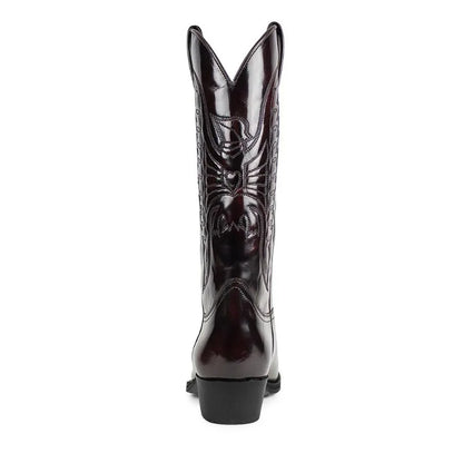 Men's Western Cowboy Boots Fashion Black Comfortable Embroidered Boots Men Couple Shoes for Men Women Motorcycle Boots Plus Size
