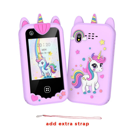 Téléphone intelligent pour enfants Filles Garçons Jouets Téléphone portable Double appareil photo Lecteur de musique 17 jeux Téléphone d'apprentissage pour tout-petits Cadeaux d'anniversaire