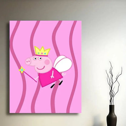 Cartoon Cute W-Peppa PigS Poster Sticky Posters Waterproof Paper Sticker Coffee House Bar Home Decor