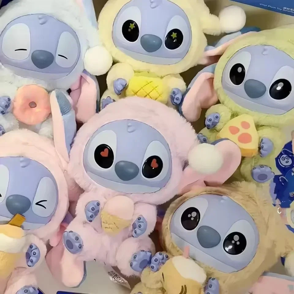 Stitch Eat Something Before Sleep Series Blind Box Plush Vinyl Toys Cute Doll Replica Mystery Box Bag Pendant Bag Decor Gift