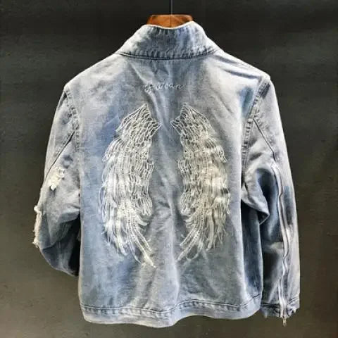 Manteau de cowboy pour hommes, vestes en jean amples et déchirées pour hommes, vêtements d'automne en tissu, livraison rapide, nouveau produit élégant à prix abordable