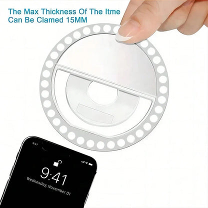 LED anneau de Selfie lumineux, éclairage de maquillage fantaisie, lampe de Selfie LED pour téléphones mobiles, veilleuse Photo, lampe de Selfie rechargeable