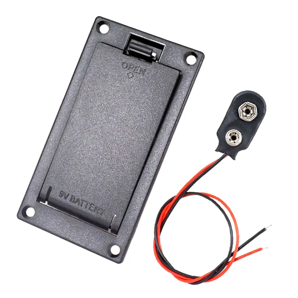 Boîte de batterie 9V pour guitare électrique basse et micro actif avec connecteur, boîte de support de batterie 72.5x38.3mm, partie musicale en plastique 1 pièce