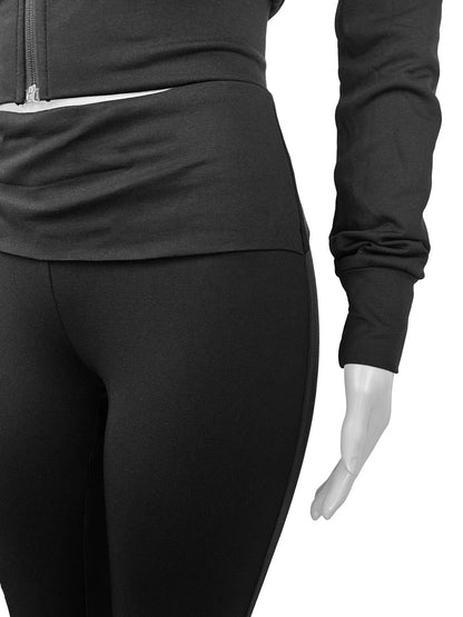 FAGADOER Autumn Winter 2 Piece Sets Women Outfit Casual Zip Pocket Crop Tops+High Waist Leggings Pants Suits Jogger Streetwear