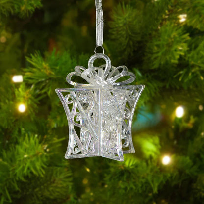 Arbre de noël Transparent flocon de neige suspendus ornements pendentif acrylique 2025 décoration de noël pour la maison cadeaux Navidad nouvel an 2026