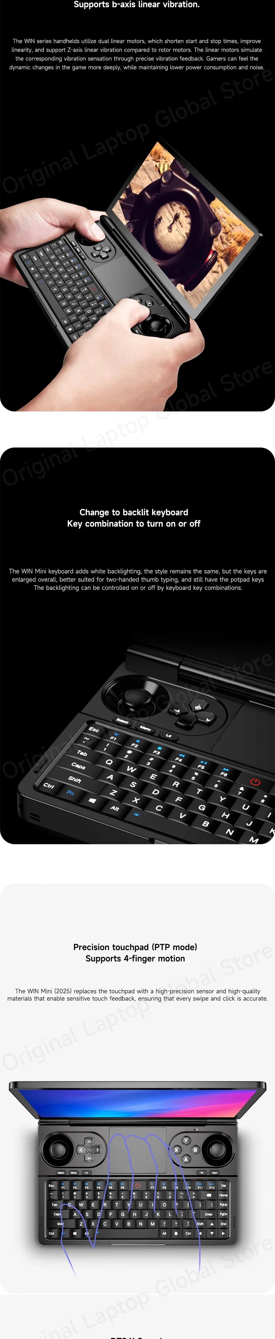 GPD WIN Mini 2025 Ryzen™ AI 9 HX 370/Ryzen R7 8840U PC de poche 7 pouces 32 Go RAM 2 To SSD Mini-ordinateur portable