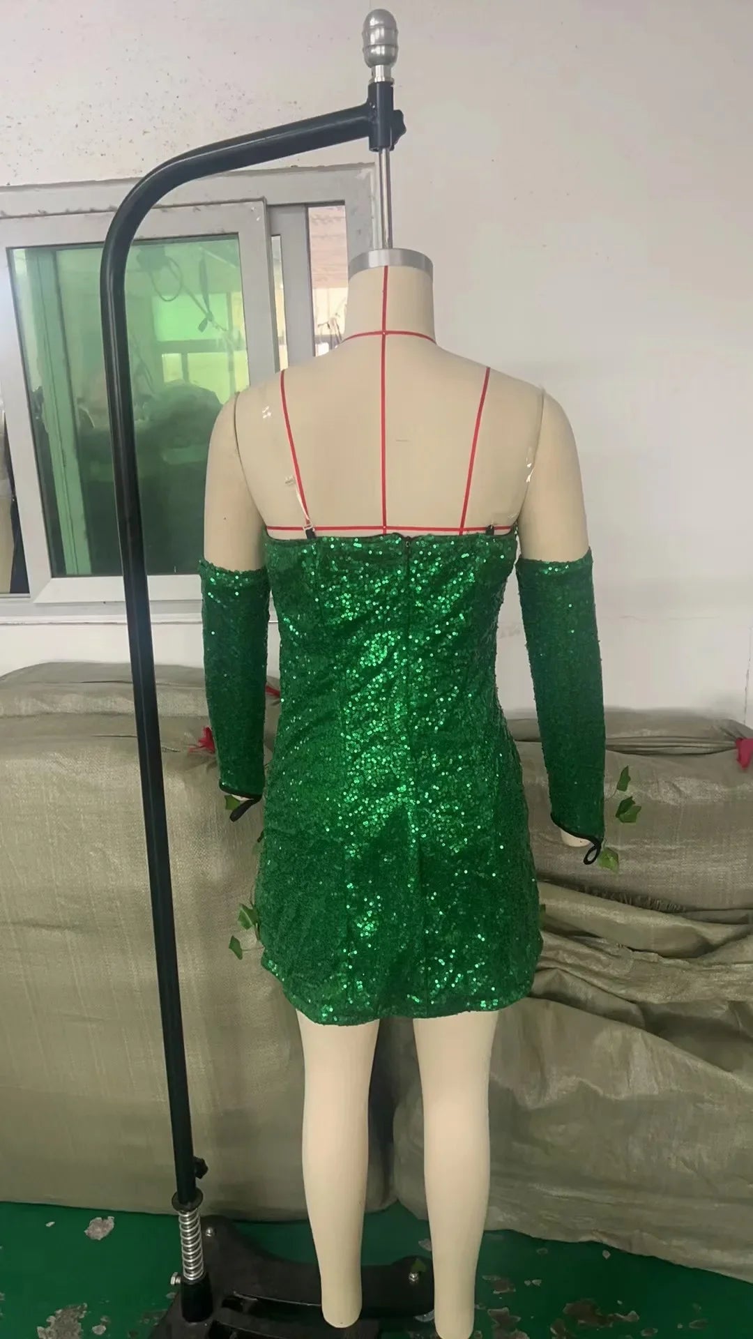 2025 European and American Costumes Adult Leaves Halloween Costumes Dance Dresses