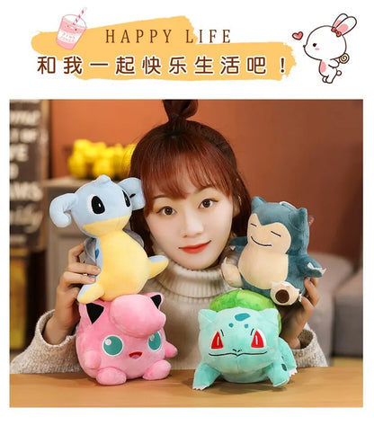 Pikachu Pokemon Plush Doll Charmander Bulbasaur Squirtle Psyduck Eevee Plush Soft Stuffed Animals Peluche Plushie Toy Gifts