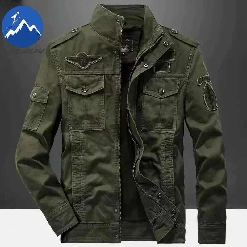 2024 New Casual Climbing pilots Jacket Men Plus Size 6XL Jaqueta Masculina working clothes Spring Autumn Cargo Mens Jackets Coat