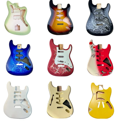 Corps de guitare électrique Alder ST - Finition polyester brillant vert métallisé |   Pièce de rechange pour Stratocaster |   Buildi de guitare bricolage
