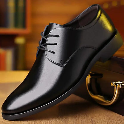 Men's breathable leather shoes, soft leather black shoes, soft sole, best businessman, formal wear, casual, spring and autumn