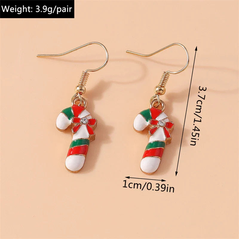 Fashion Merry Christmas Tree Deer Snowflake Santa Claus Drop Earrings for Women Girls New Year Party Festival Jewelry Gifts
