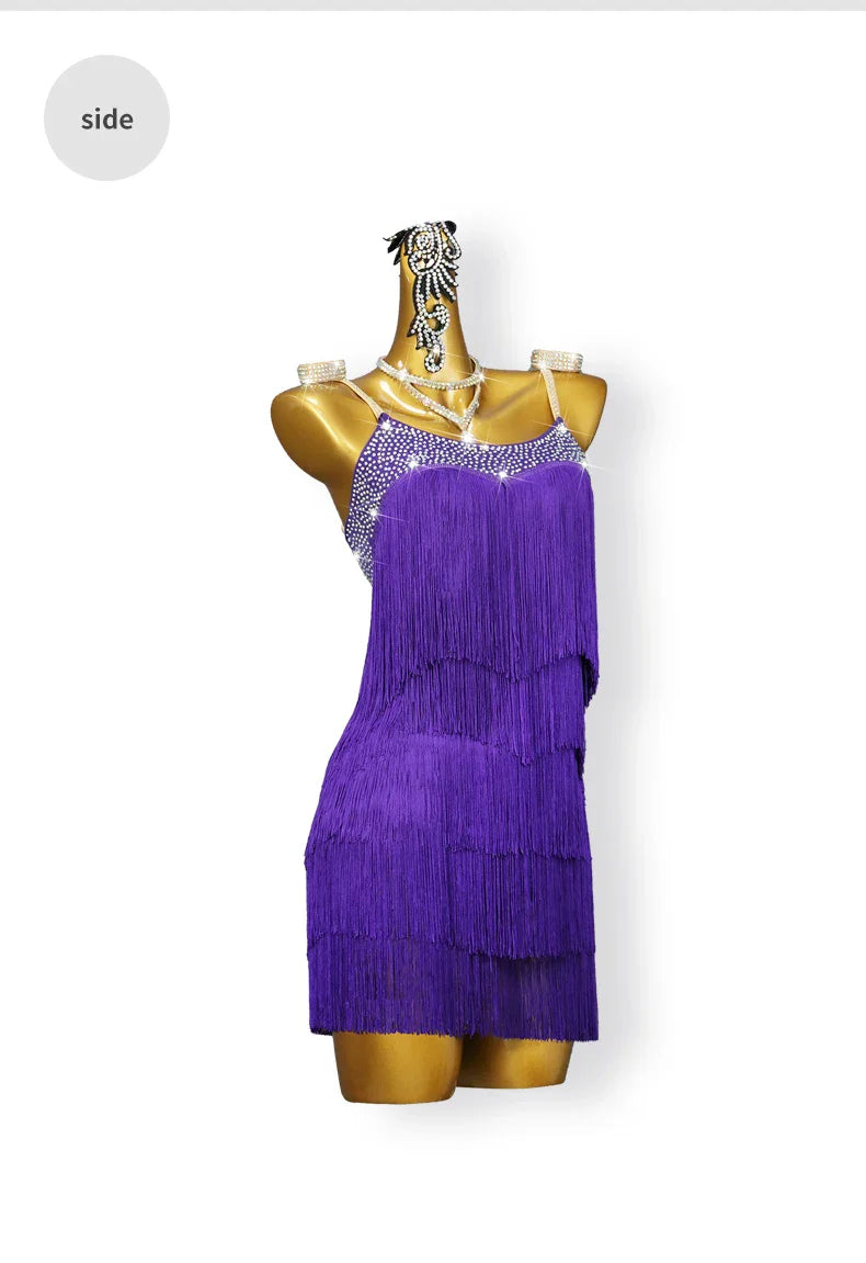 Robes de danse latine à franges, Costume de compétition Sexy pour femmes, vêtements d'entraînement pour salle de bal, Costume grande taille pour filles, Performance de Cabaret, 2026