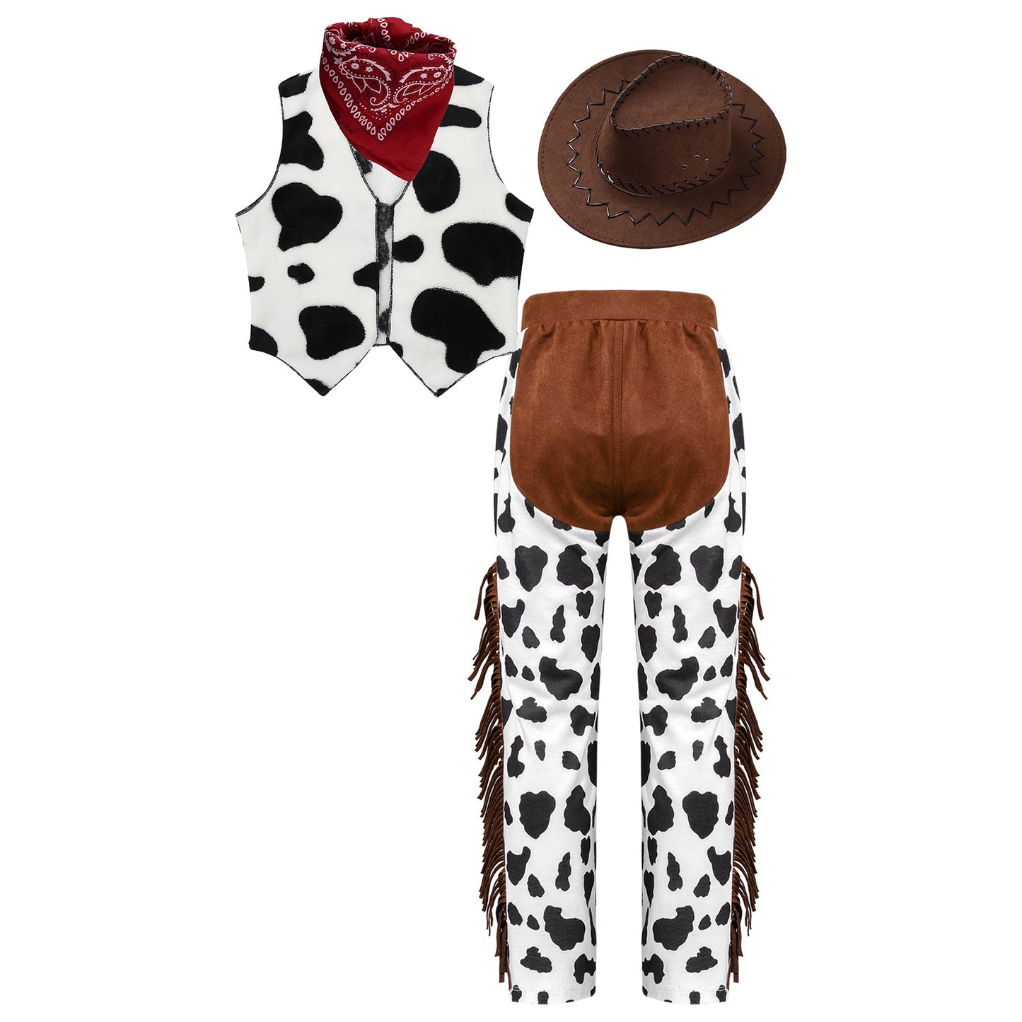 Costume de Cowboy Occidental pour Enfant, Déguisement de Cowgirl, Jeu, Interface West, ixd'Halloween, Cosplay, Ensembles de 4 Pièces, Performance sur Scène Trempée