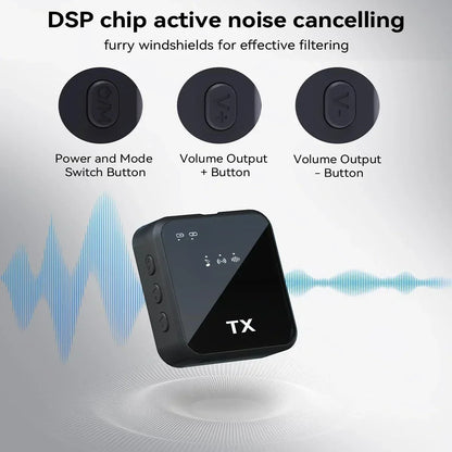Professional Wireless Lavalier Microphone, ideal for live streaming and recording clear audio without long-distance delay