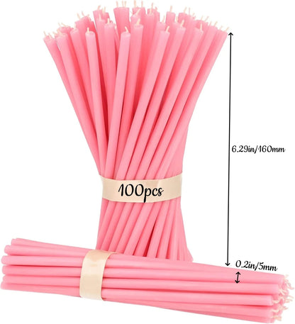 50/100Pcs Natural Beeswax Candle Decorative Hanukkah Candles Pure Beeswax Birthday Candle for Church Prayer Cake Christmas Party