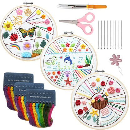 DIY Embroidery Stitchou Practice Kit Handmade Embroidery Starter for Beginner Hand Stitchou Embroidery Skill Techniques