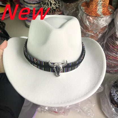 Chapeau de cowboy divers accessoires chapeau de cowboy monochrome en feutre chapeau d'extérieur homme et femme chapeau de cavalier chapeau femme