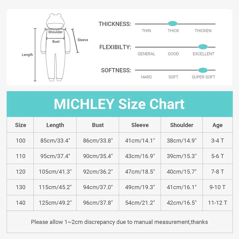 MICHLEY – Combinaison à capuche en flanelle motif Capybara pour enfant, pyjama, grenouillère, déguisement pour Halloween, pour garçon et fille
