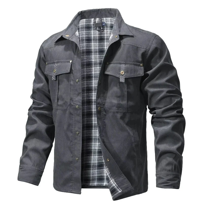 Vestes pour hommes, printemps, chemise doublée en flanelle, manteau, veste décontractée à boutons-pression, style cowboy occidental, haut de haute qualité, taille US