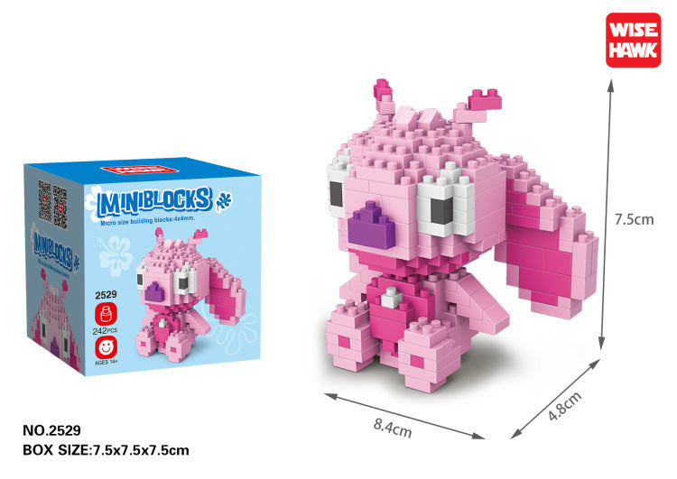 Stitch Building Blocks Lilo & Stitch Angel Anime Doll Build Practical Skills Puzzle Game Gift Assemble Action Model Birthday Toy