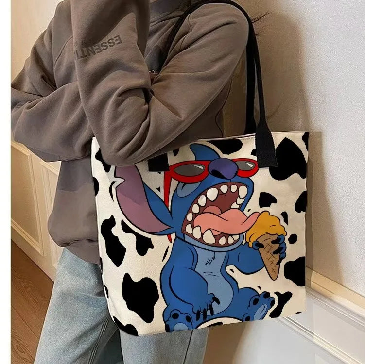 New Stitchou Single Shoulder Bag Cartoon Stitchou Pattern Shoulder Bag Ladies Tote Bags Joker Unisex Bags Commuter Handbag Gifts