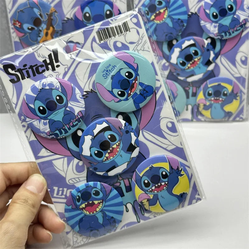 Stitch Lilo & Stitch Badge DIY Décoratif Étain 44mm ACG Articles Doux Bouton Épingles Icône Broche Revers Sac À Dos Badge Accessoires