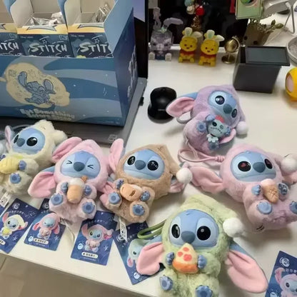 Stitch Eat Something Before Sleep Series Blind Box Plush Vinyl Toys Cute Doll Replica Mystery Box Bag Pendant Bag Decor Gift