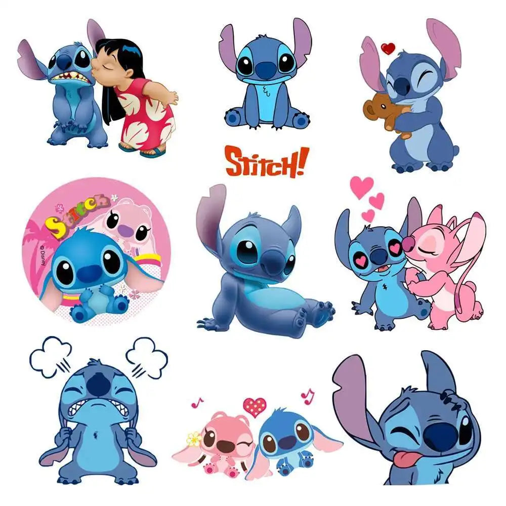 Cute Stitch MINISO Lilo & Stitch Heat Transfer Stickers Iron-on Transfers For Clothing Thermoadhesive Adhesive Patches Kawaii