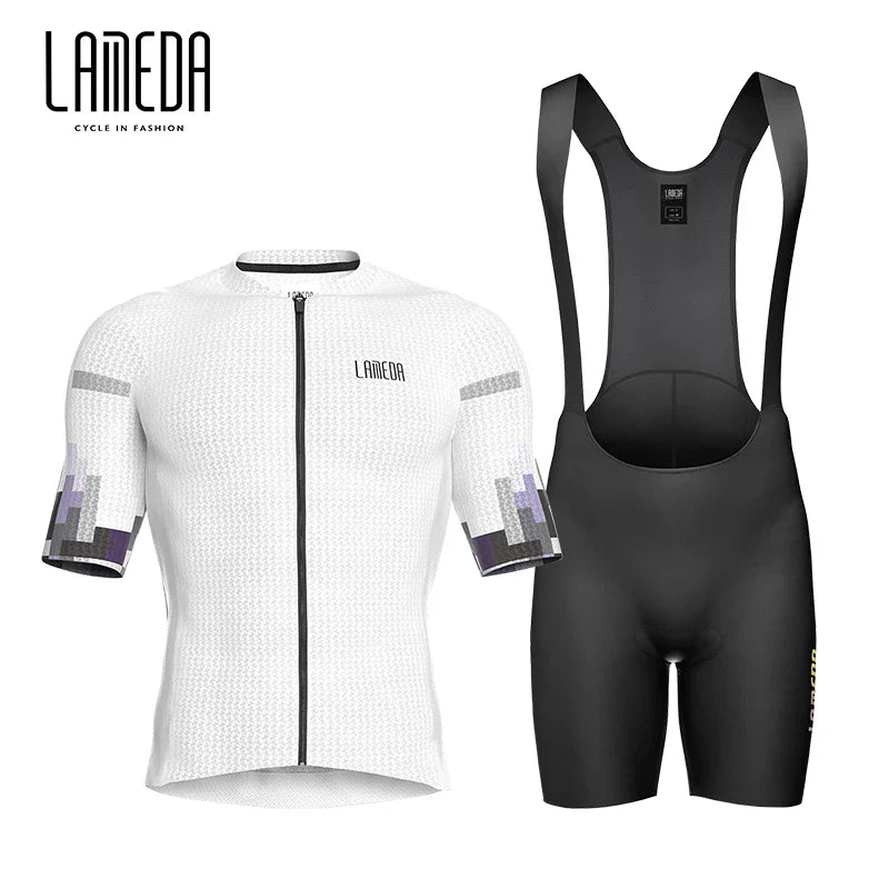 Lameda vêtements de cyclisme été hommes à manches courtes séchage rapide respirant maillot de cyclisme Shorts de cyclisme ensemble de sangles pour hommes