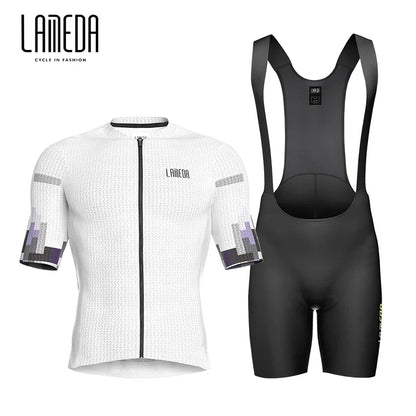 Lameda vêtements de cyclisme été hommes à manches courtes séchage rapide respirant maillot de cyclisme Shorts de cyclisme ensemble de sangles pour hommes