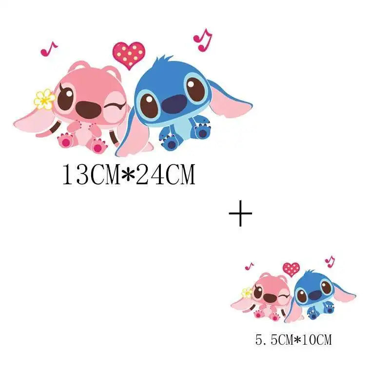 Cute Stitch MINISO Lilo & Stitch Heat Transfer Stickers Iron-on Transfers For Clothing Thermoadhesive Adhesive Patches Kawaii