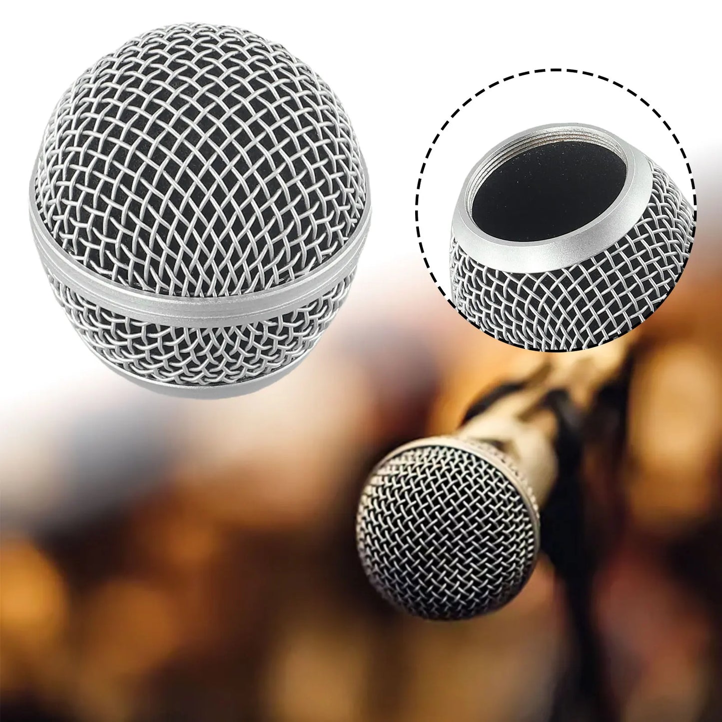 Tête de remplacement de Microphone en acier, 1 pièce, couvercle de Grille de micro pour 58 microph pour Shure Beta, accessoires de remplacement de Microphone