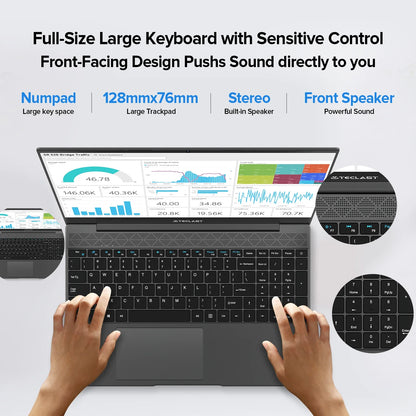 Teclast F15 Plus 2 Laptop 15.6 Inch Windows 11 Laptop 8Gb Ram 256Gb Ssd Gemini Lake N4120 Usb3.0 Mini-Hdmi Full Size Keyboard